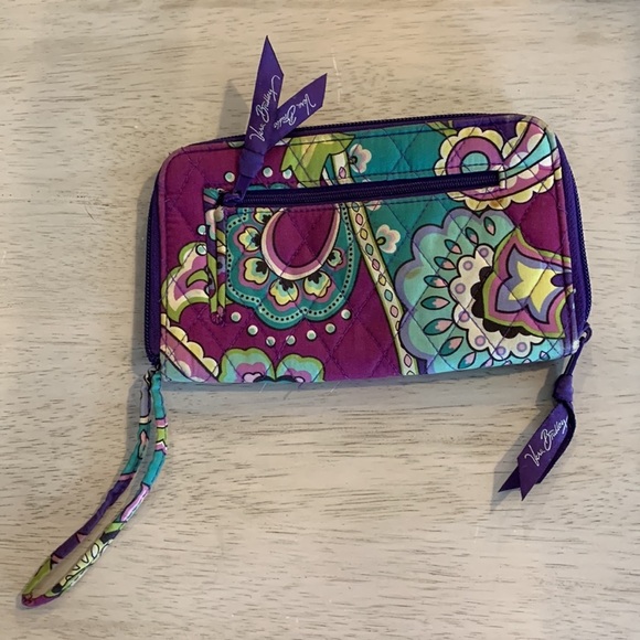 Vera Bradley Wristlet purple/pink/green - Picture 2 of 5
